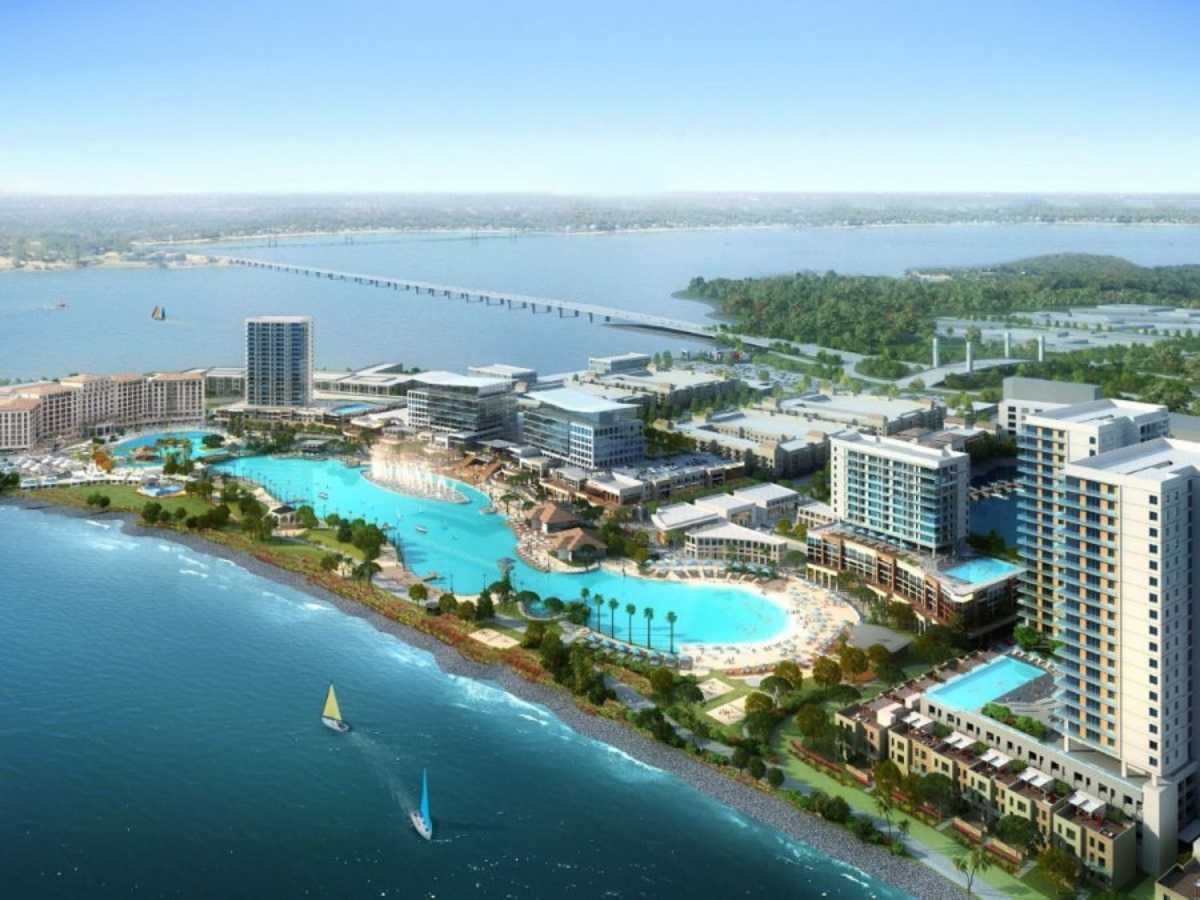 Aerial view of Rowlett Lagoon for article Rowlett Texas for newcomers moving to DFW or moving within Dallas-Fort Worth area.