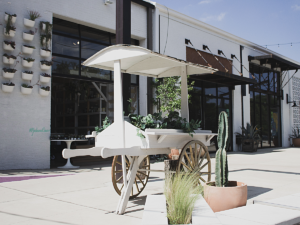 Artsy flower cart in Deep Ellum in DFW for article Discovering the Most Unique Neighborhood in DFW.